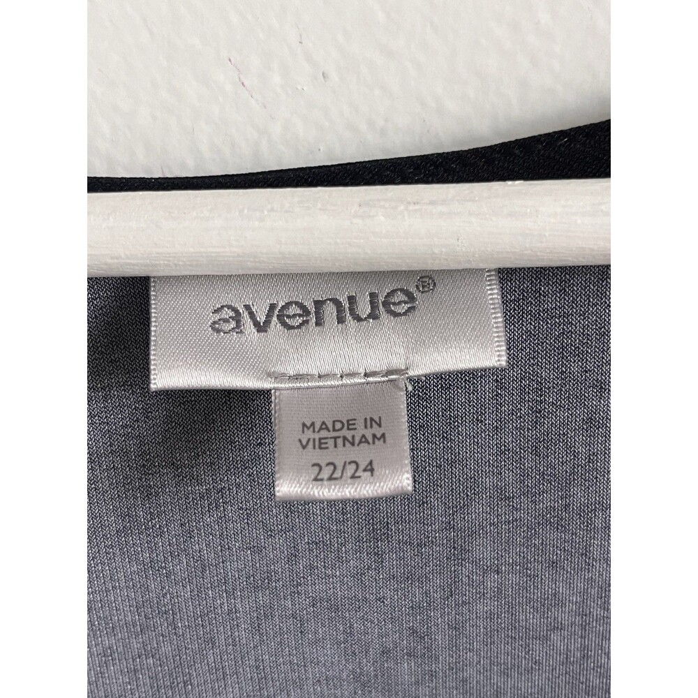 Avenue Womens Dress 22 24 Plus Short Sleeve Sheath Black Poly Blend Casual Comfy - Picture 3 of 6